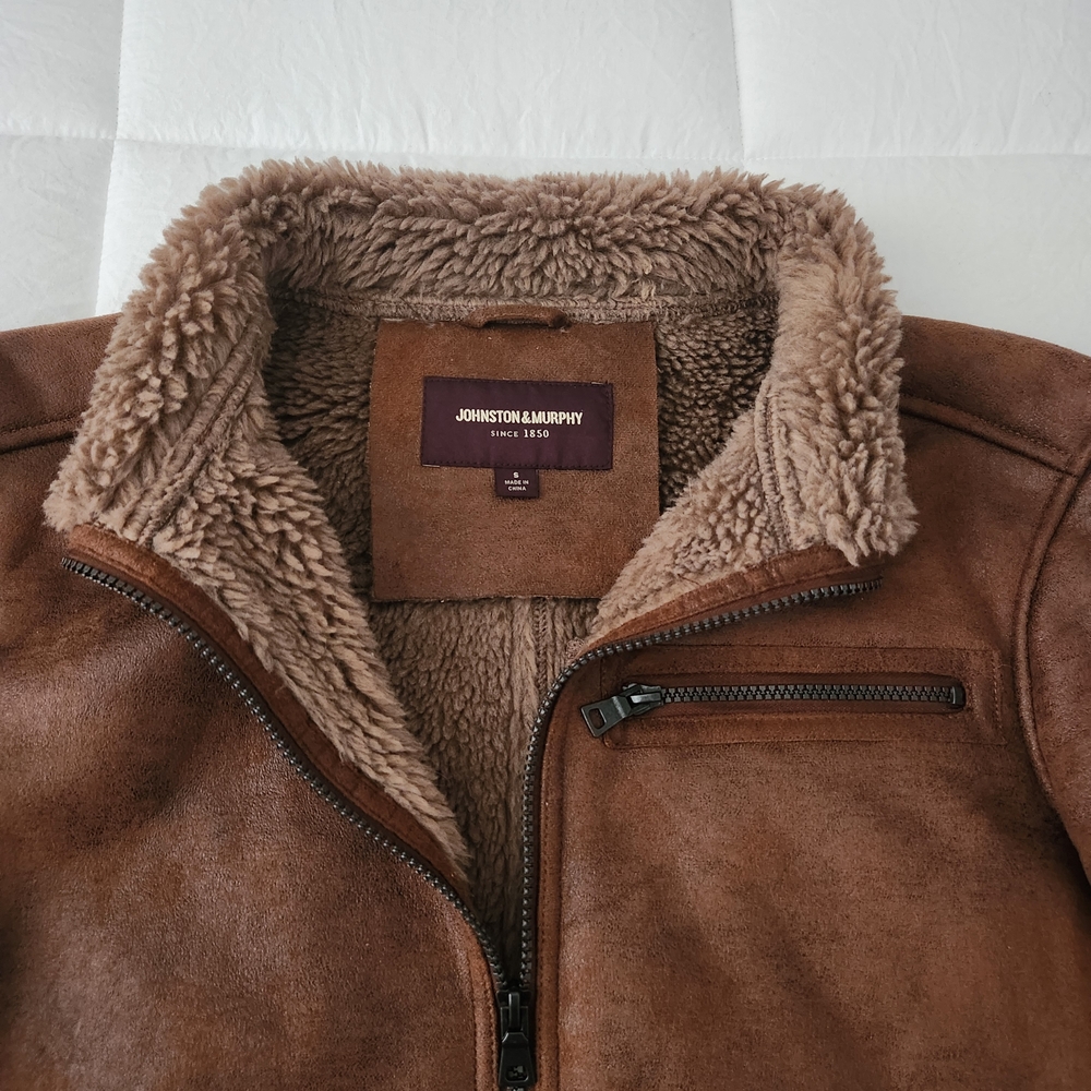 Johnston & Murphy Tan Faux Shearling Jacket - Picture 3 of 14